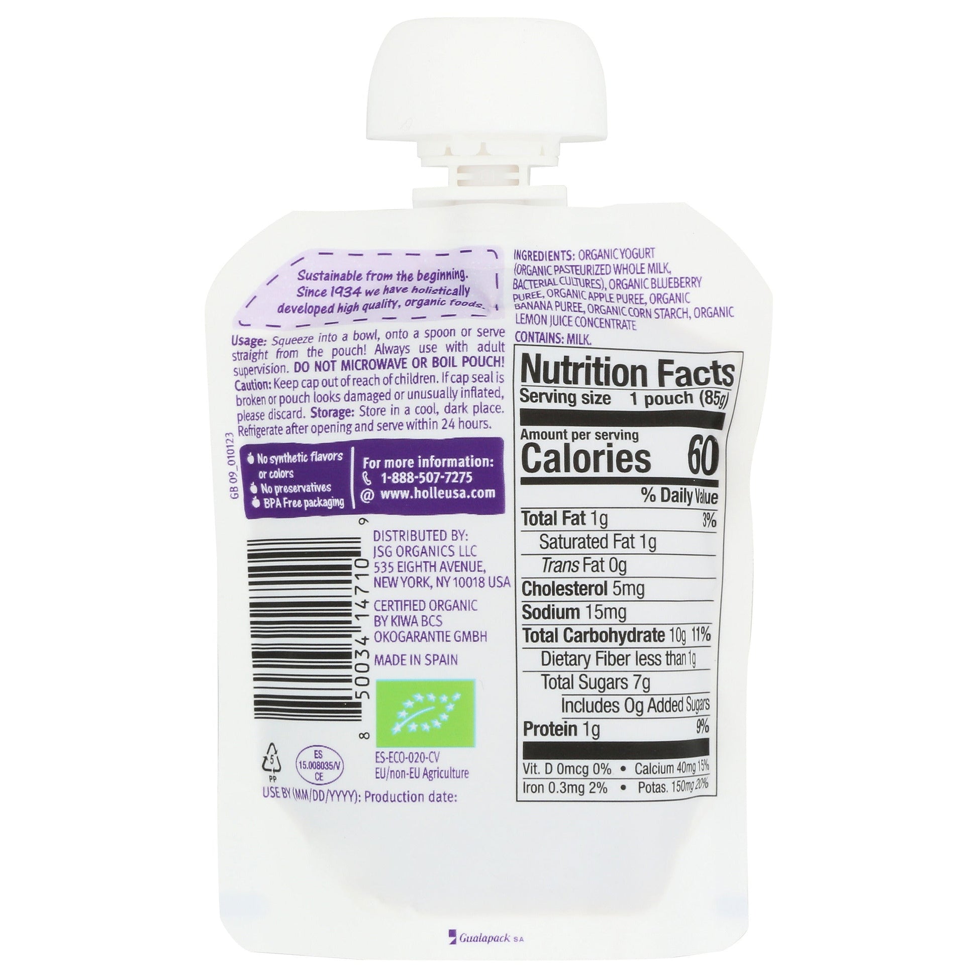 Yogurt 3 oz Pouches with Fruit Puree (4 Organic Flavors)-Baby Food-AlchePharma