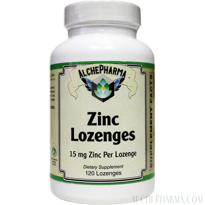 Zinc Lozenges ( Citrate / Gluconate ) 15 Mg. 60 lz w/ Slippery Elm & Bee Propolis - AlchePharma