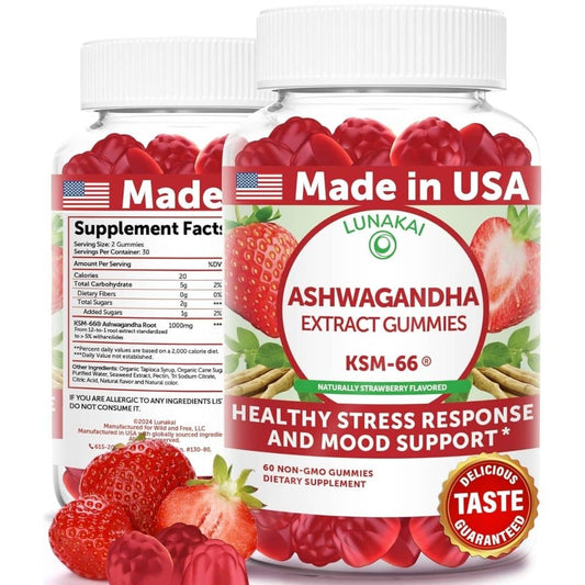 Ashwaganda Extract Gummies Strawberry 60 count