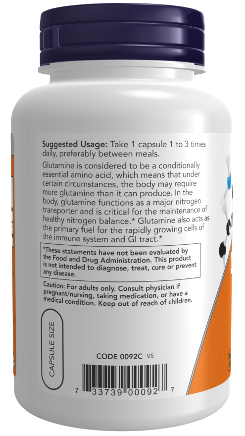 L-Glutamine 500mg 120 Capsules
