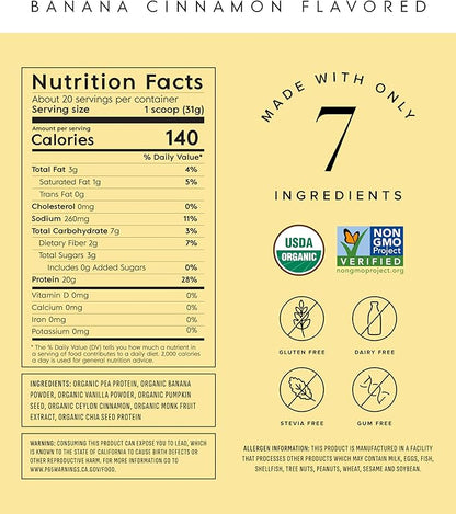 Plant Based Protein Powder - Organic, 20 Grams Per Serving
