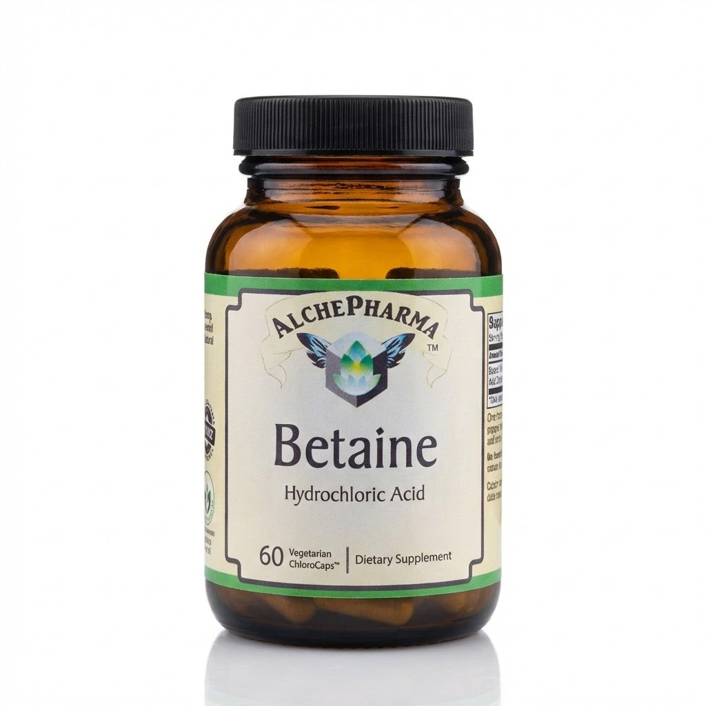 Betaine HCl – Digestive Enzyme & Stomach Acid Support (60 Vegetarian ChloroCaps®)
