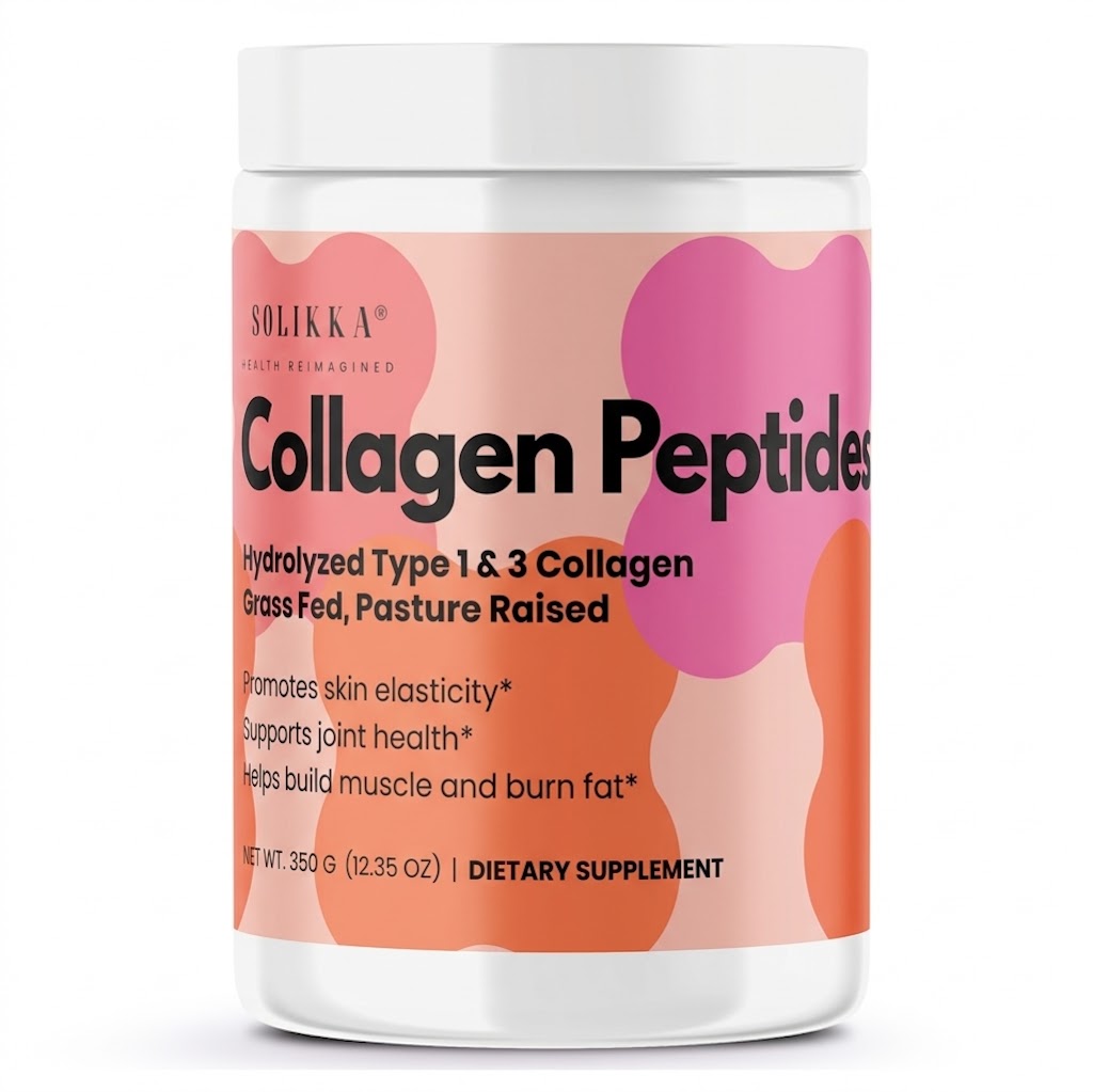 solikka Collagen Peptides – Hydrolyzed Type 1 & 3 Collagen Powder (350g / 12.35 oz)