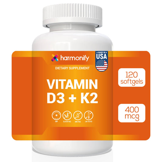 Vitamin D3 K2 400 mcg | 120 Softgels |  Bone & Heart Support