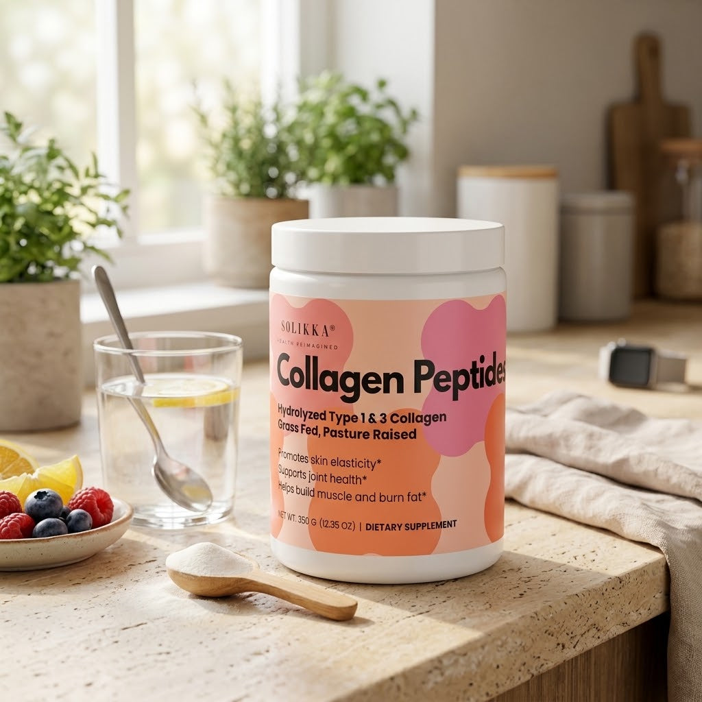solikka Collagen Peptides – Hydrolyzed Type 1 & 3 Collagen Powder (350g / 12.35 oz)
