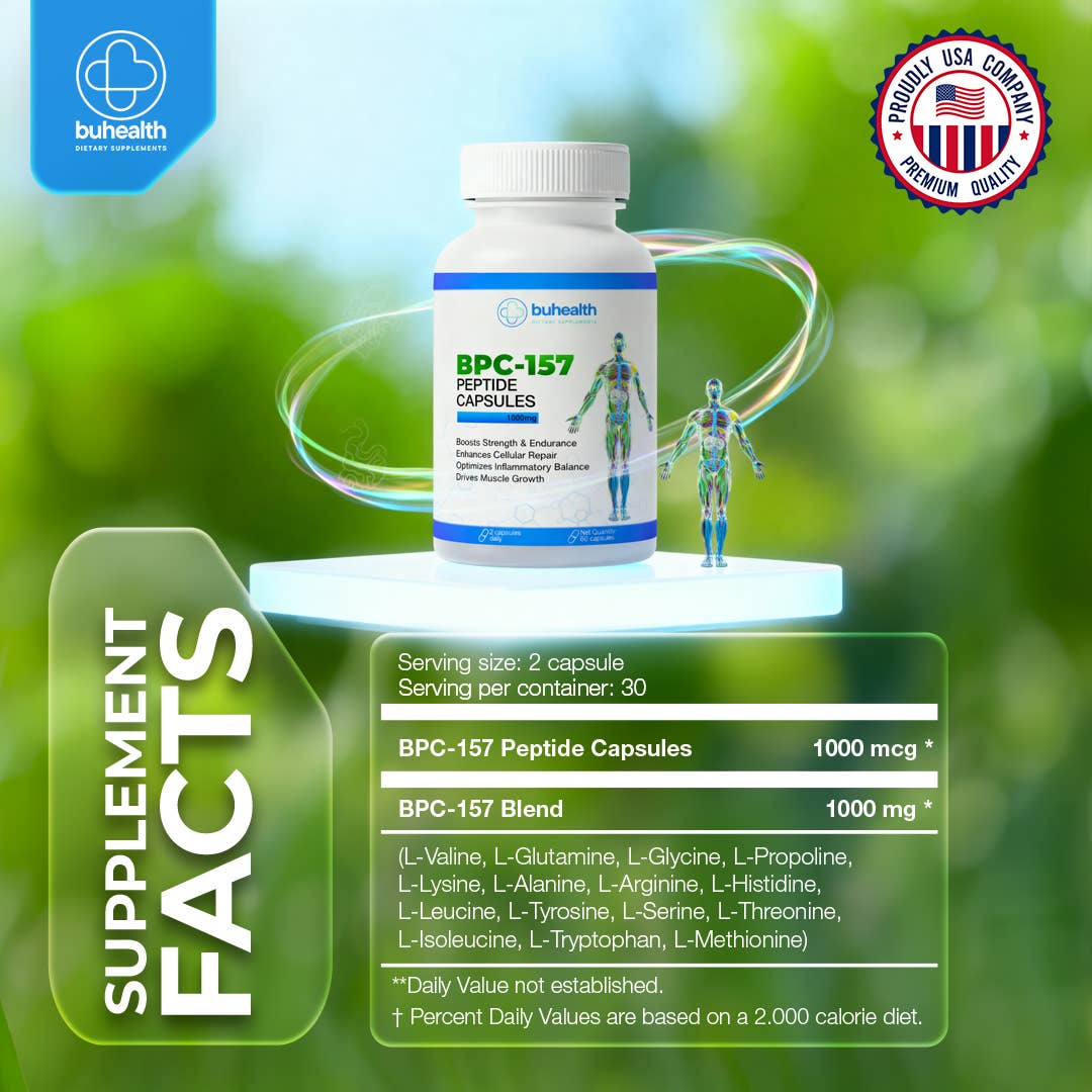 BPC-157 Capsules 1000 mcg | 60 Capsules | Made in USA | GMP