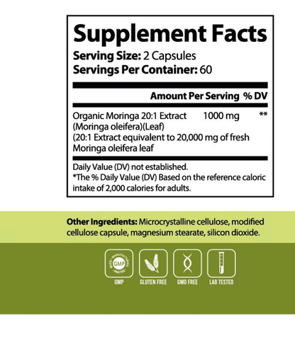 Moringa Extra Strength 20:1 Extract | 20,000 mg Per Serving