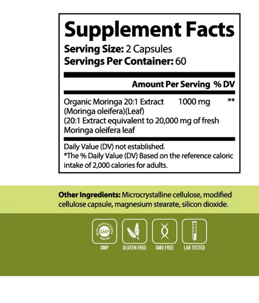 Moringa Extra Strength 20:1 Extract | 20,000 mg Per Serving
