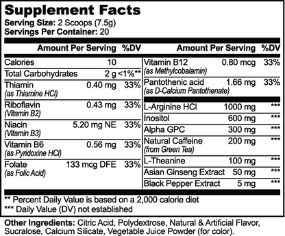 Focus Electrolyte & Brain Support Mix (Sour Candy) 5.3 Oz