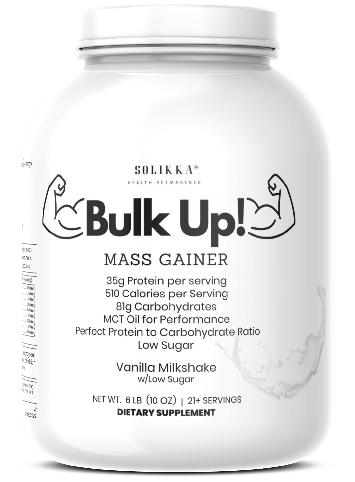 6lb Bulk Up! Mass Gainer Vanilla Milkshake w/Low Sugar