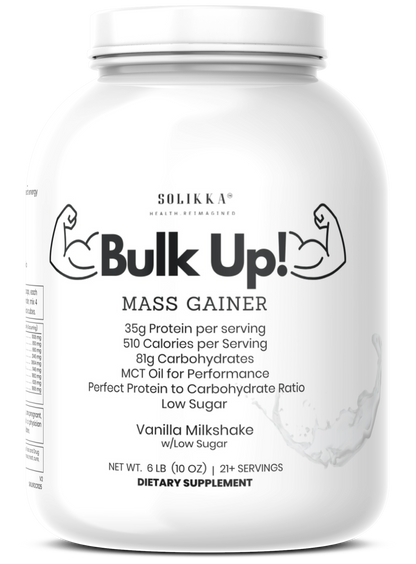 6lb Bulk Up! Mass Gainer Vanilla Milkshake w/Low Sugar