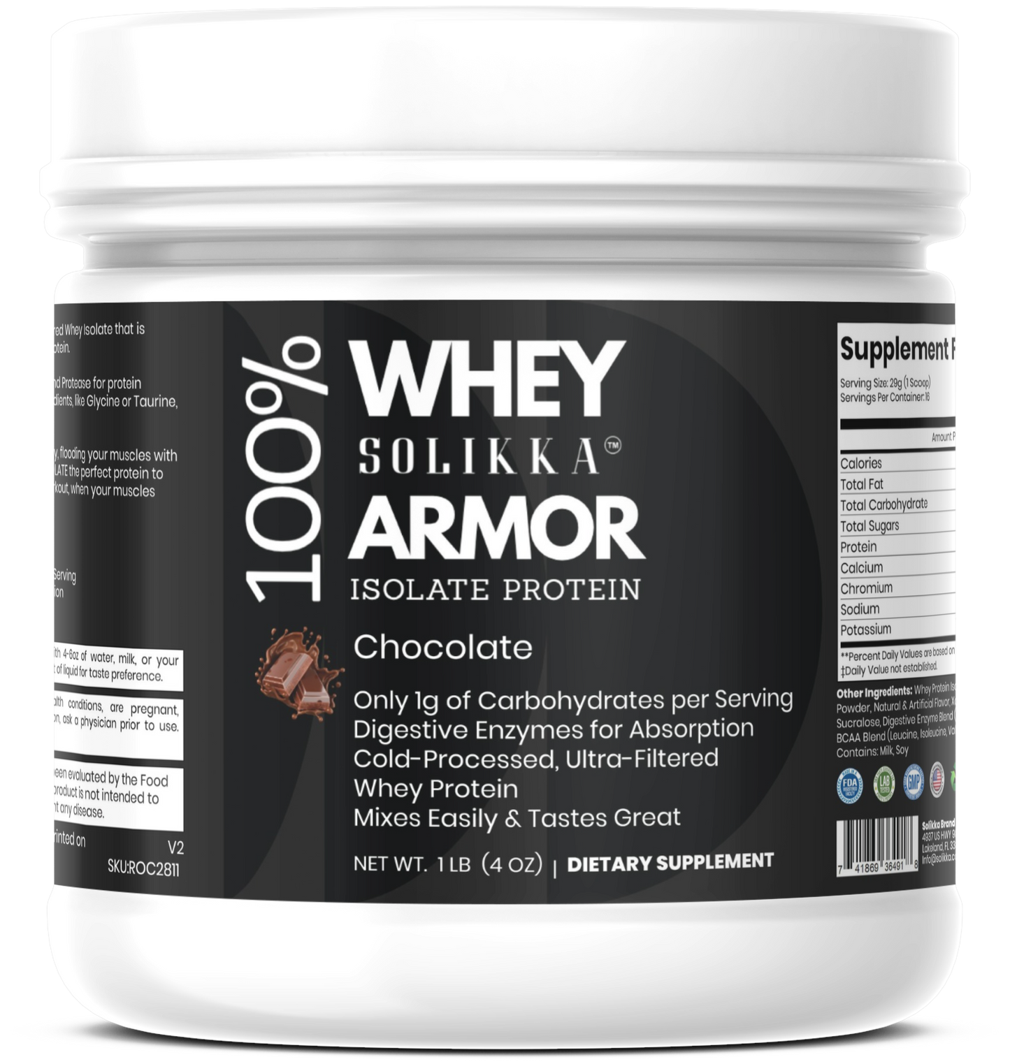1lb 100% Whey Armor Isolate Protein Chocolate