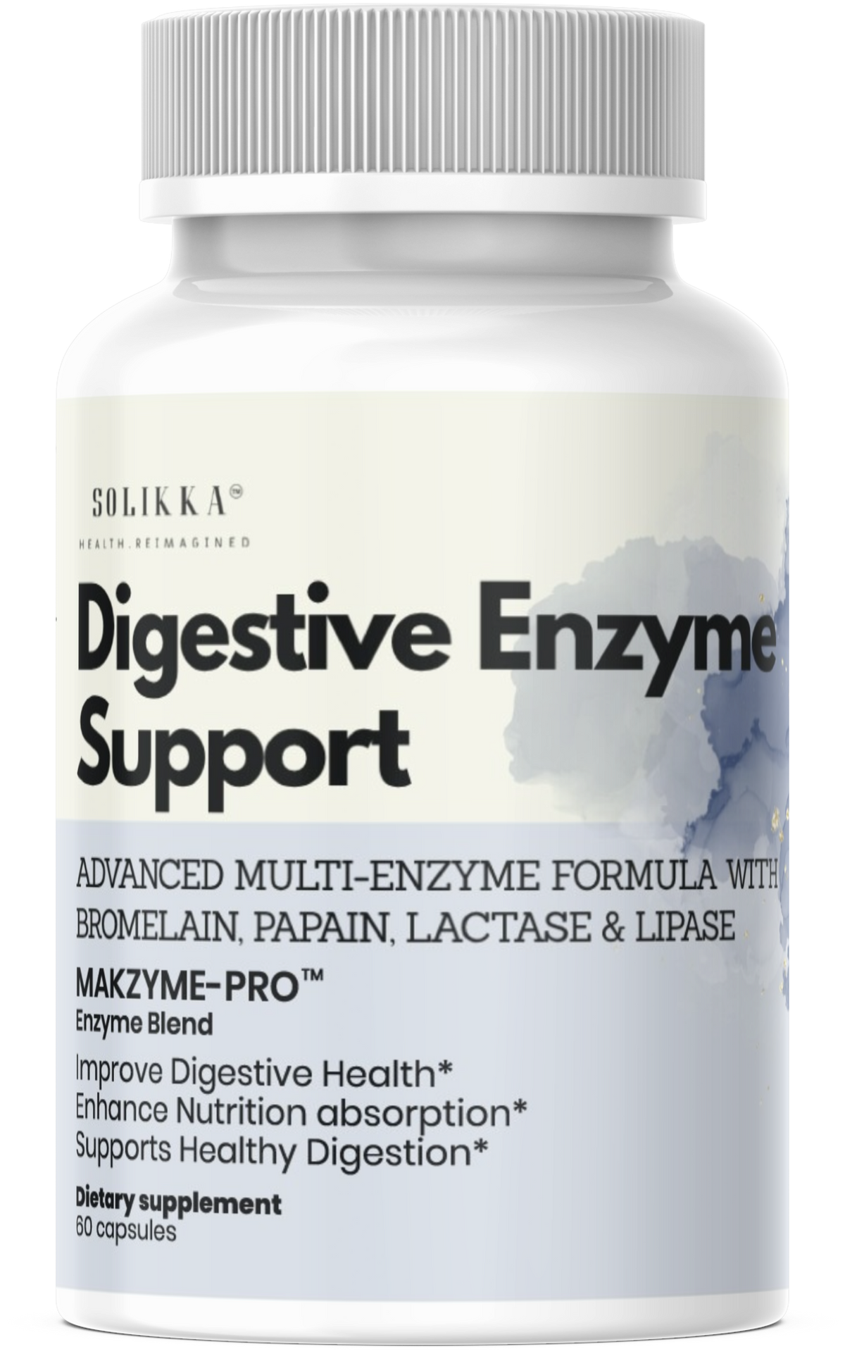 solikka Digestive Enzyme Support – Advanced Multi-Enzyme Formula (60 Capsules)