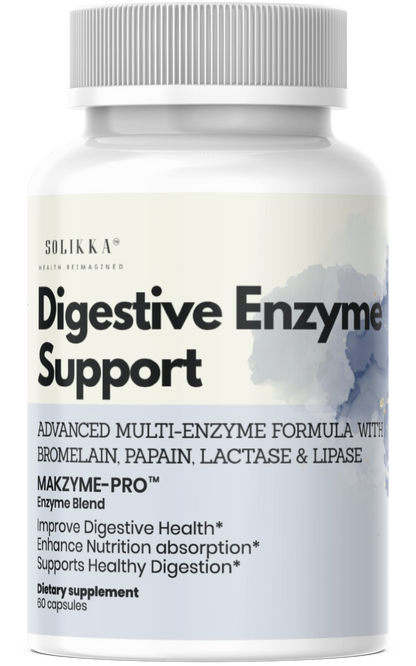 solikka Digestive Enzyme Support – Advanced Multi-Enzyme Formula (60 Capsules)