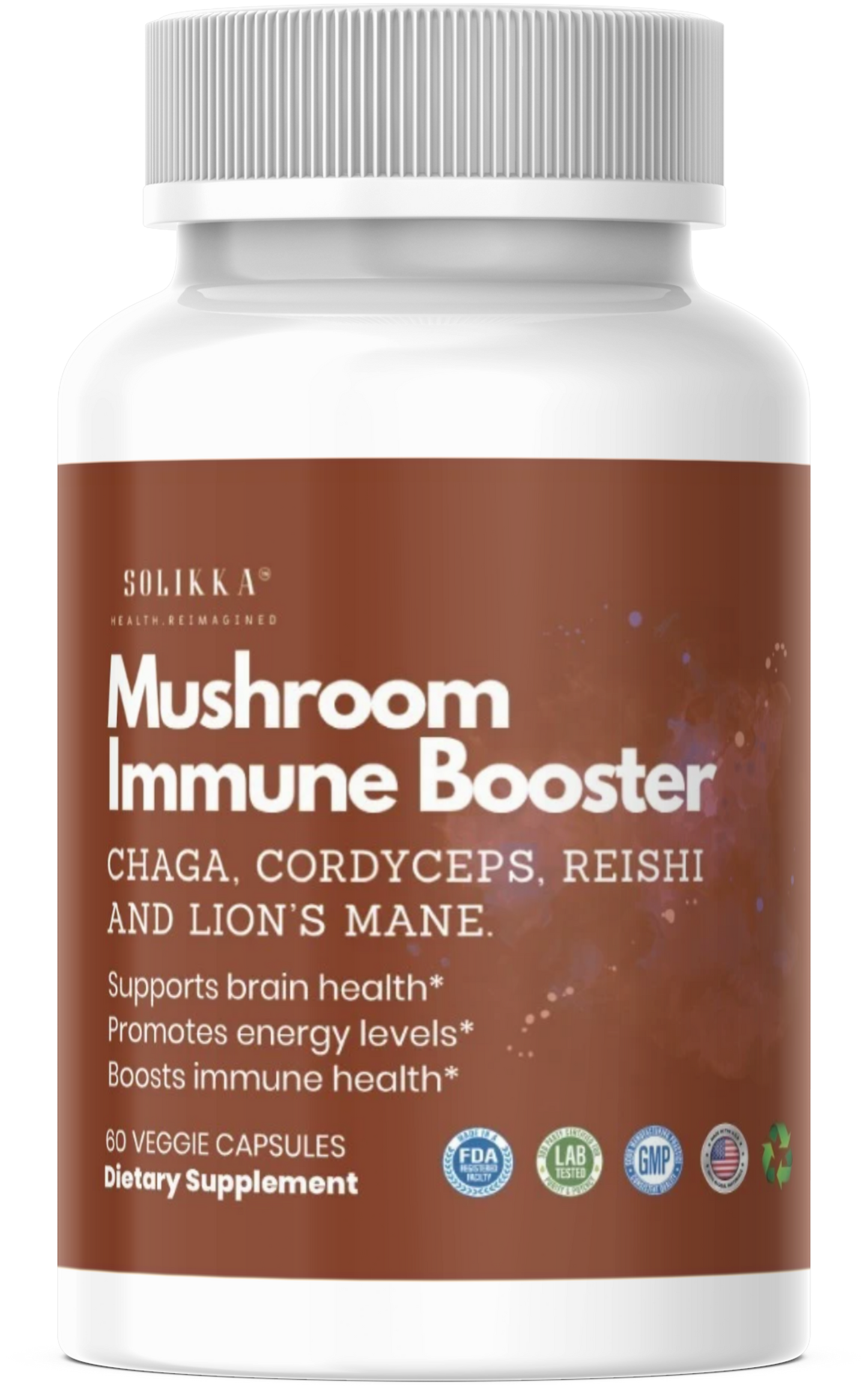 Mushroom Immune Booster w/Chaga, Cordyceps, Reishi & Lion's Mane