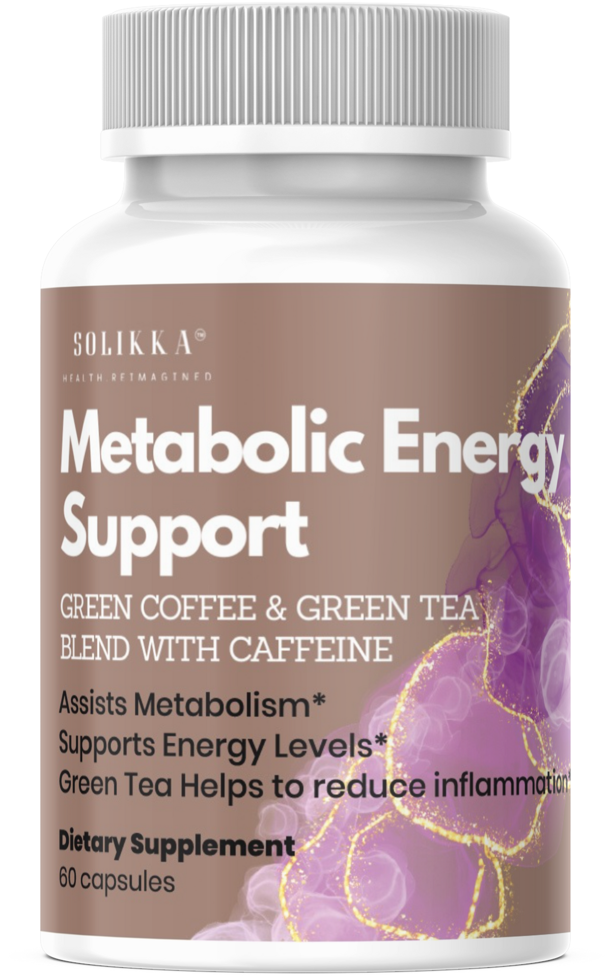 solikka Metabolic Energy Support – Green Coffee & Green Tea Blend with Caffeine (60 Capsules)