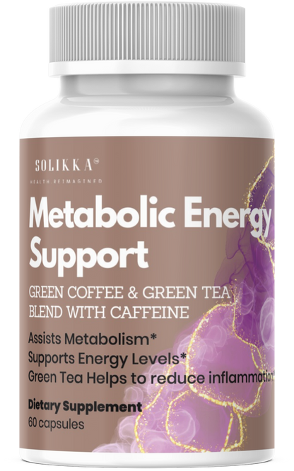 solikka Metabolic Energy Support – Green Coffee & Green Tea Blend with Caffeine (60 Capsules)