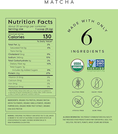 Plant Based Protein Powder - Organic, 20 Grams Per Serving