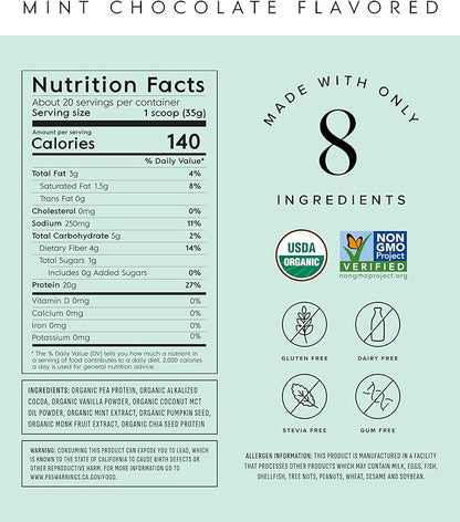 Plant Based Protein Powder - Organic, 20 Grams Per Serving