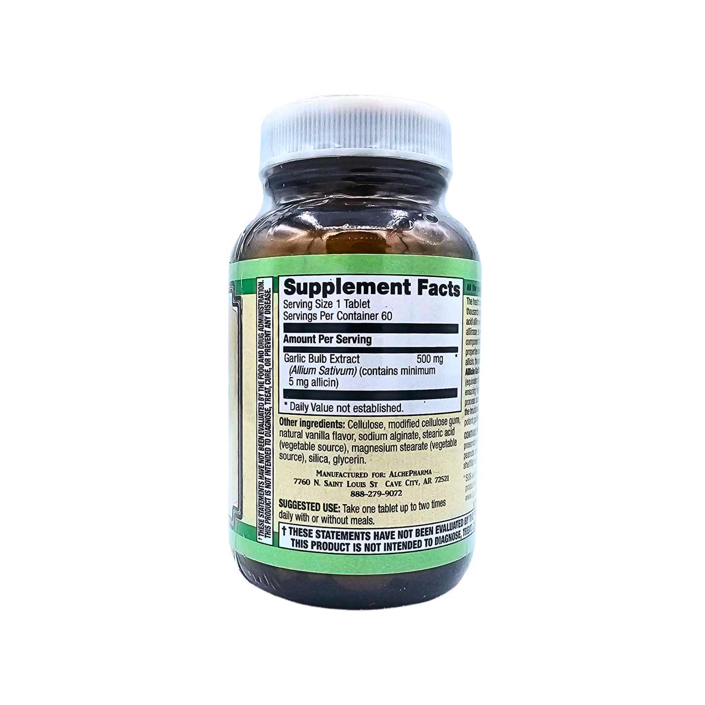High Allicin Garlic 500 mg 10:1 Extract 60 Tablets