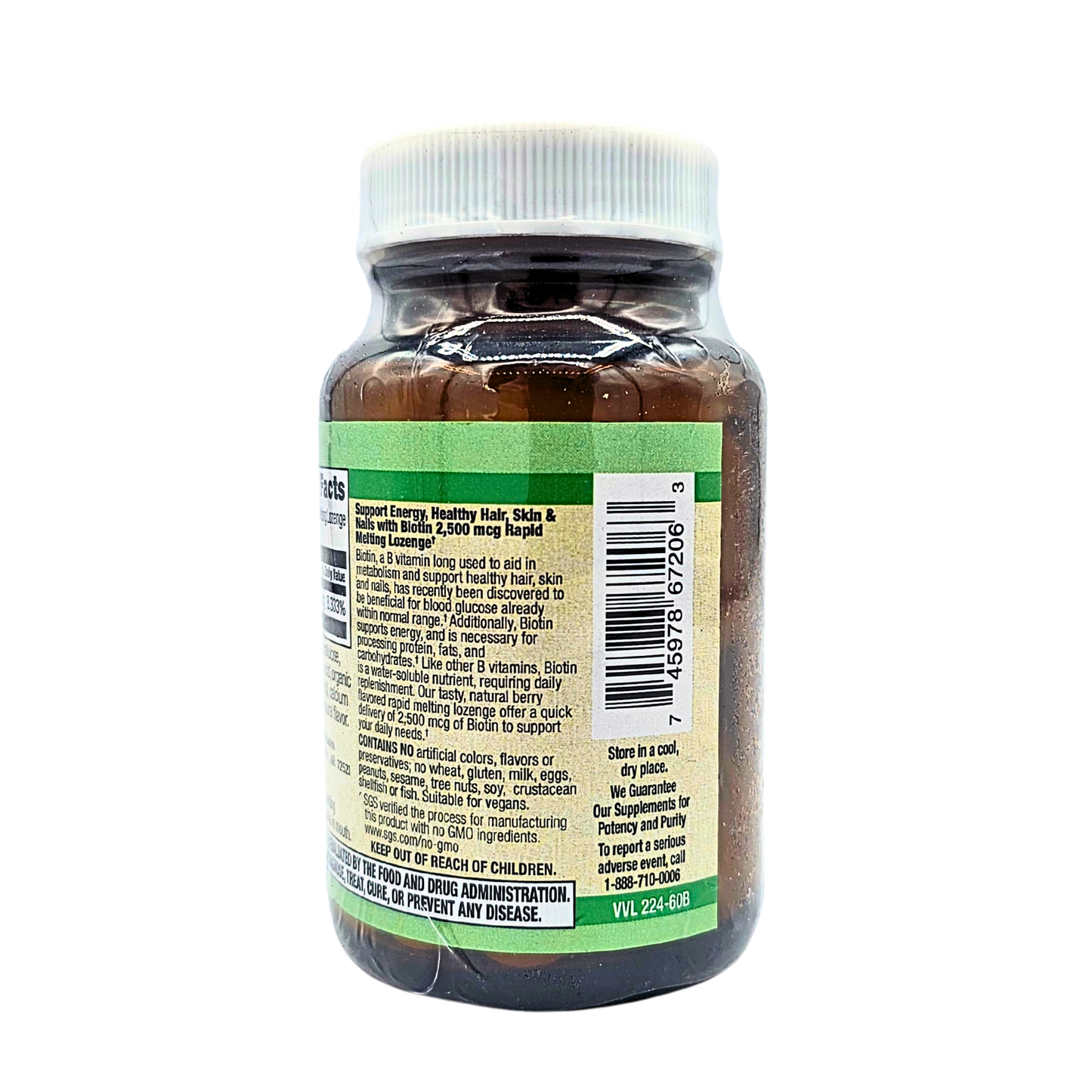 Biotin - 2,500 mcg, Rapid Melting, Berry Flavored - 60 Lozenges