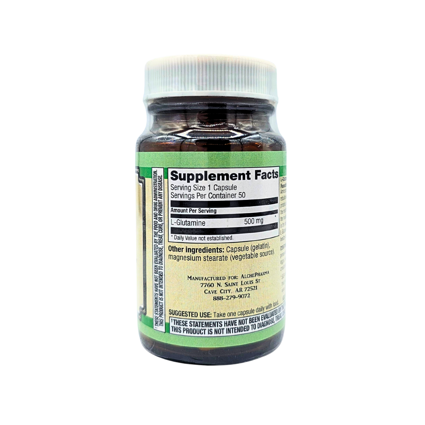 L-Glutamine 500 mg, Free Form Capsules