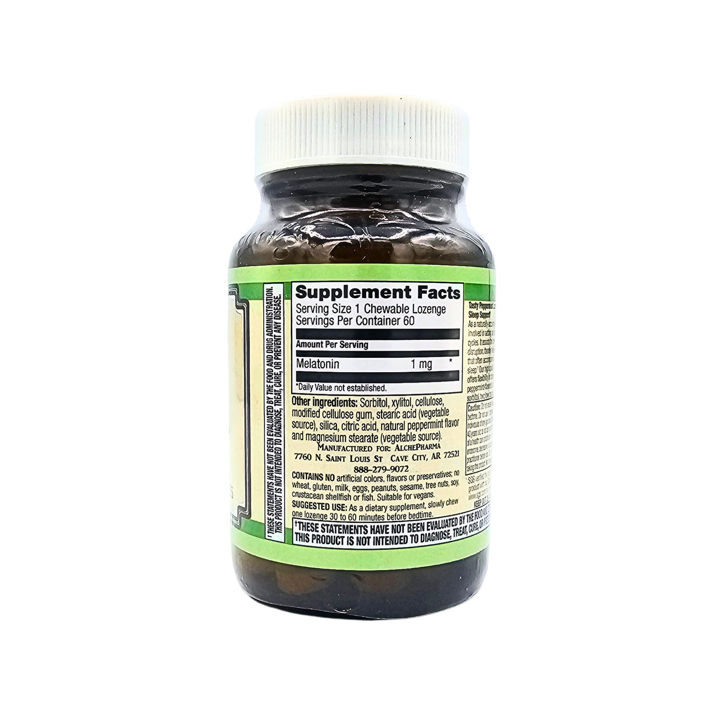 Melatonin 1 mg - Peppermint Flavored - 60 Lozenges