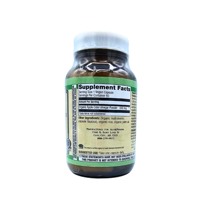 Apple Cider Vinegar - from Organic Fermented Apples - 60 Capsules