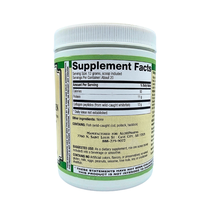 Marine Collagen, Pure, Wild-Caught Bio-Available Hydrolyzed Peptides - 8.5 Oz
