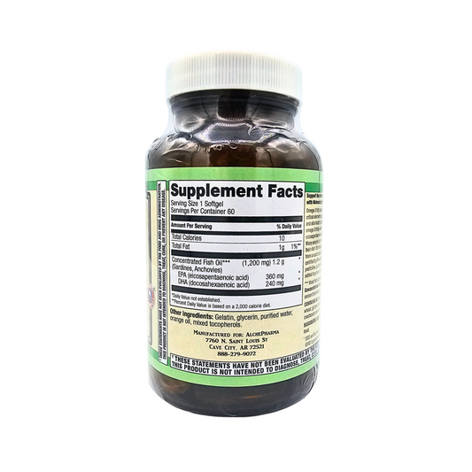 Concentrated Omega-3 - 1,200 mg Fish Oil Softgel