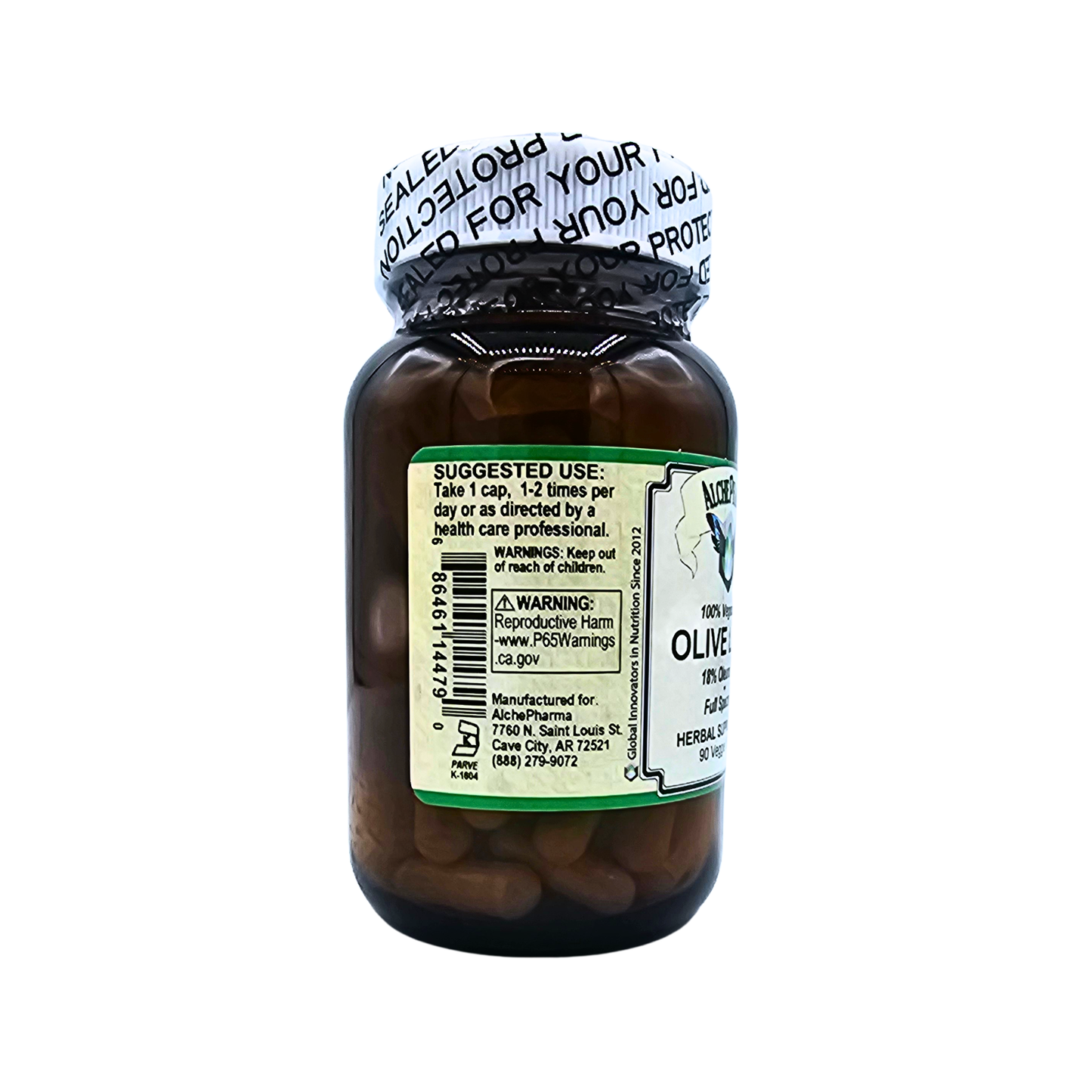 Olive Leaf - 18% Oleuropein + Full Spectrum - 90 Veggie Capsules