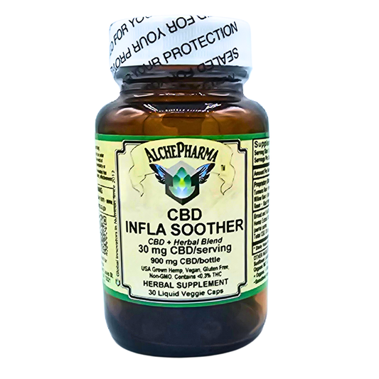 CBD Infla Soother - CBD + Herbal Blend - 30 Liquid Filled Capsules