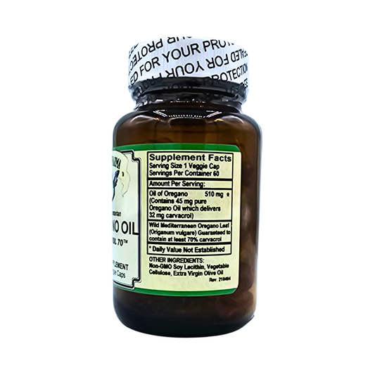 Oregano Oil - 70% Carvacrol - Liquid Filled Veggie Capsules