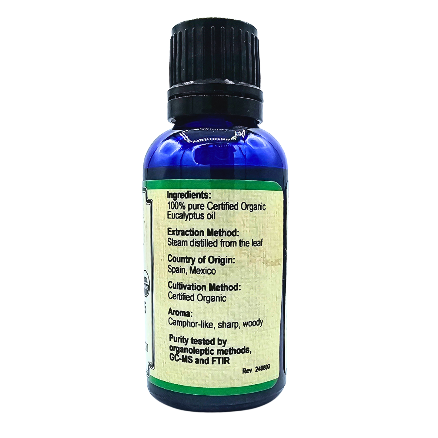 Eucalyptus - Organic 100% Pure Essential Oil - 1 Fl. Oz.