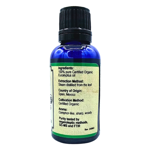 Eucalyptus - Organic 100% Pure Essential Oil - 1 Fl. Oz.