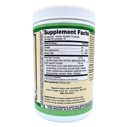 Plant-Based Fiber Complex - with Enzymes, Prebiotics, & Probiotics - 10.5 Oz.