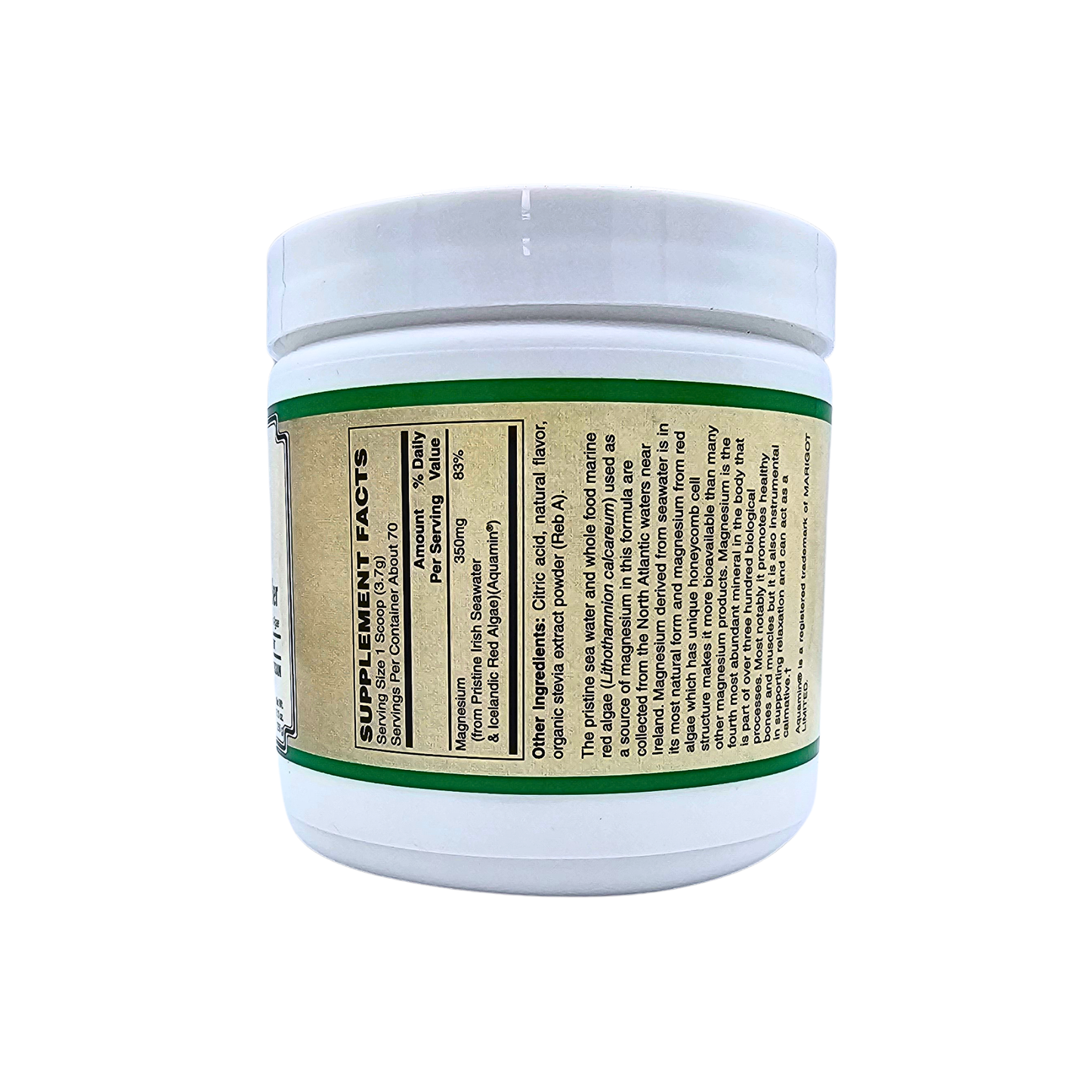 Whole Food Magnesium Powder - Effervescent, Lemon Flavored - 9.13 Oz
