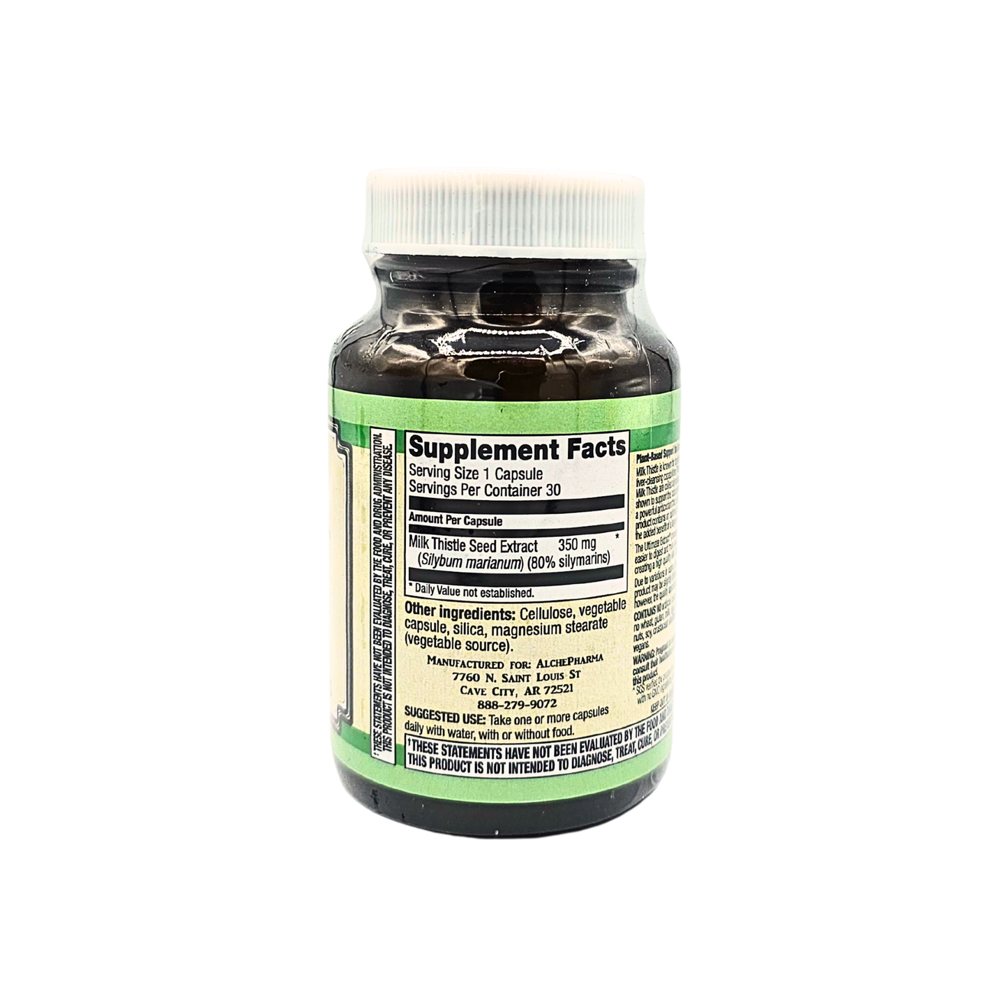 Milk Thistle - 350 Mg, Standardized, Ultimate Extract - 30 Capsules