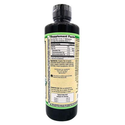 Organic Flax Oil - Cold Pressed, Hexane Free