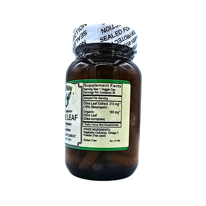 Olive Leaf - 18% Oleuropein + Full Spectrum - 90 Veggie Capsules