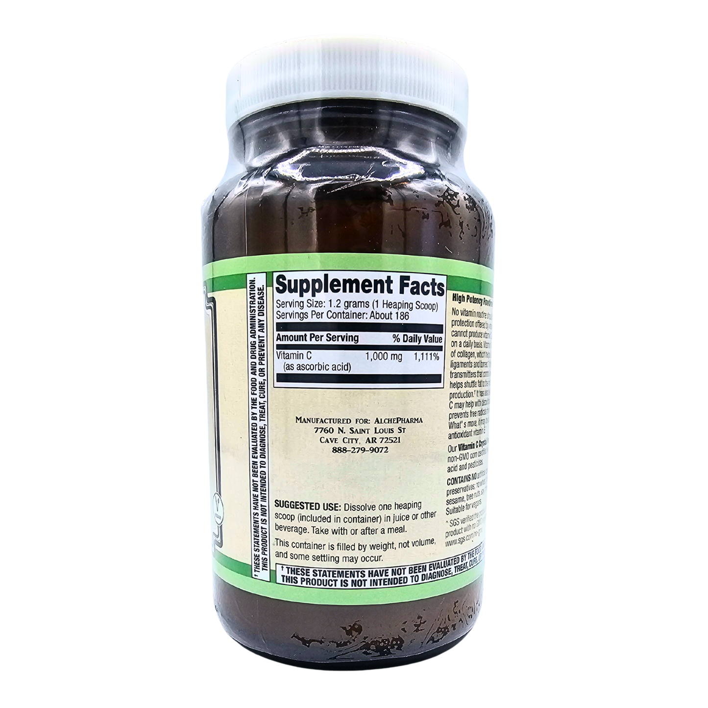 Vitamin C Crystal Powder - IP Non-GMO, Vegan