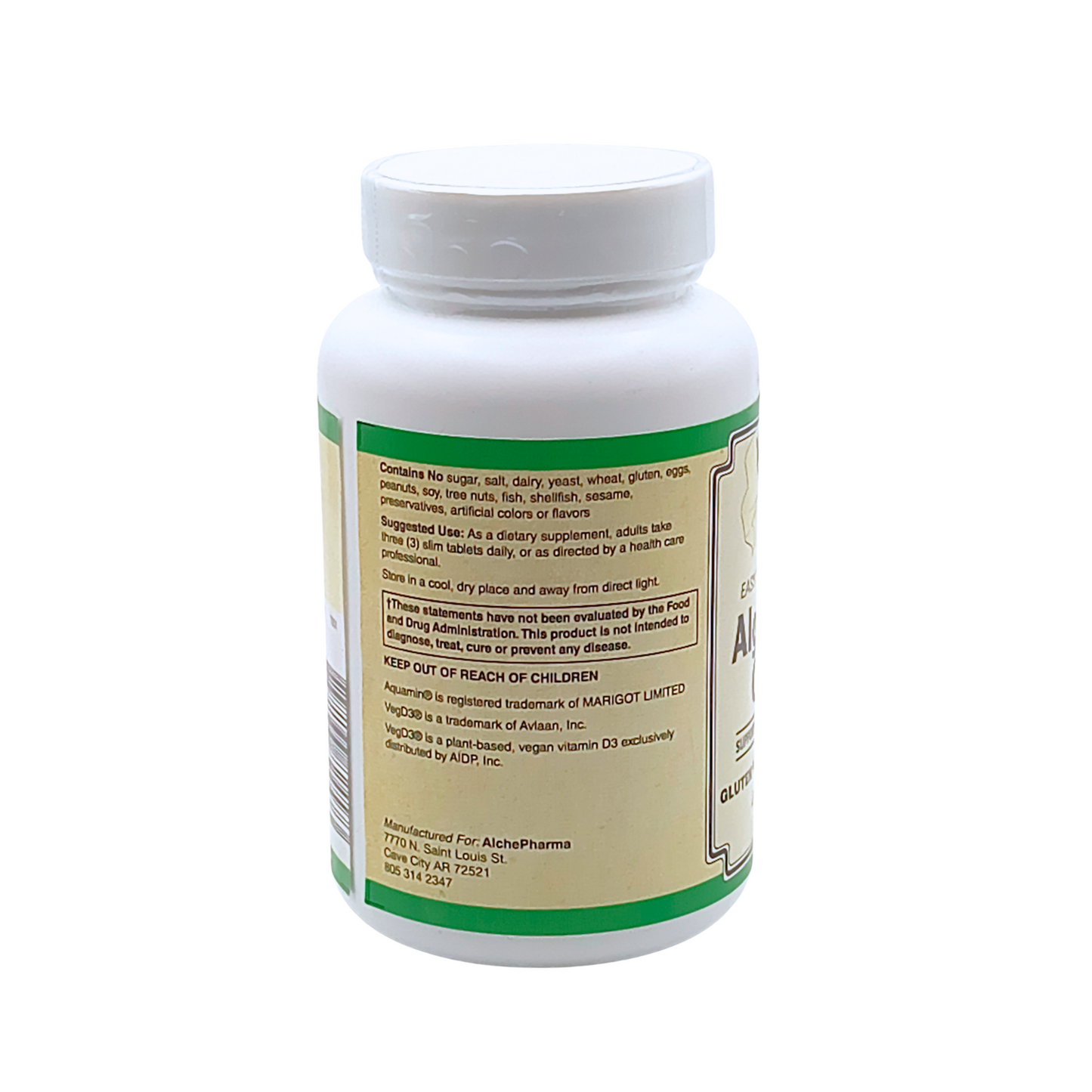 Algae-Based Calcium - Easy to Swallow Slim Tablets