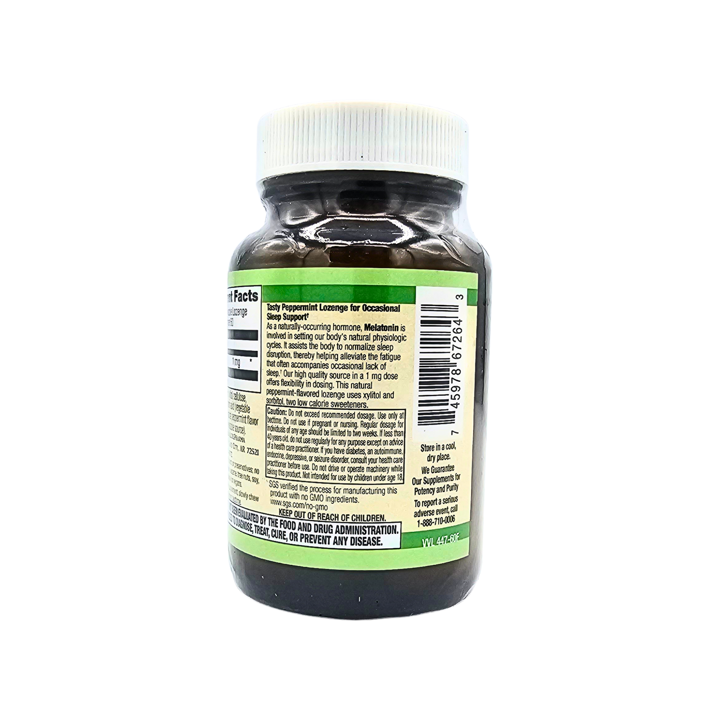 Melatonin 1 mg - Peppermint Flavored - 60 Lozenges