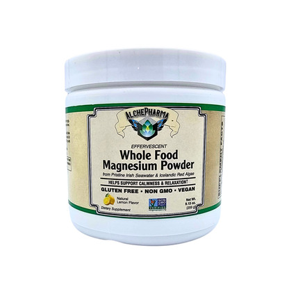 Whole Food Magnesium Powder - Effervescent, Lemon Flavored - 9.13 Oz