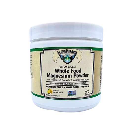 Whole Food Magnesium Powder - Effervescent, Lemon Flavored - 9.13 Oz