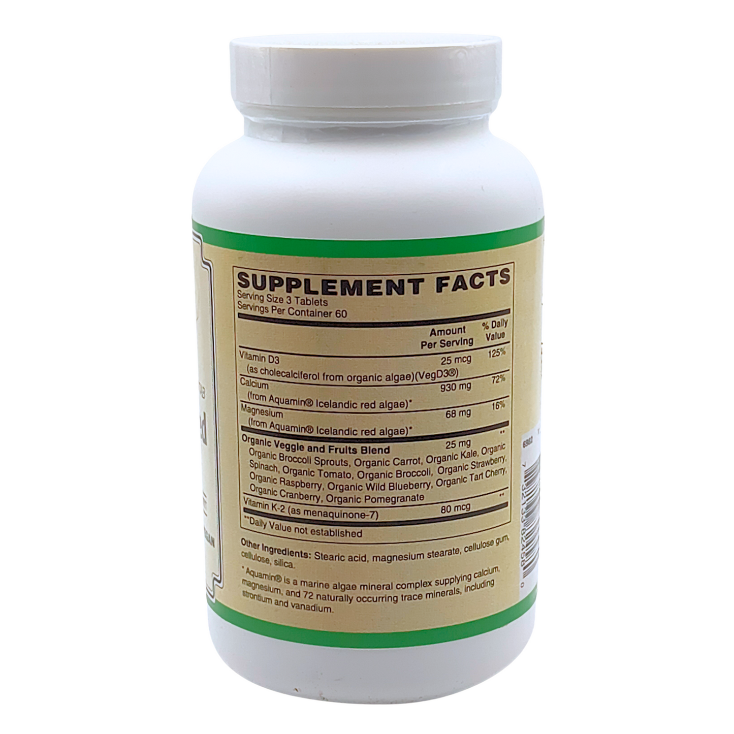 Algae-Based Calcium - Easy to Swallow Slim Tablets