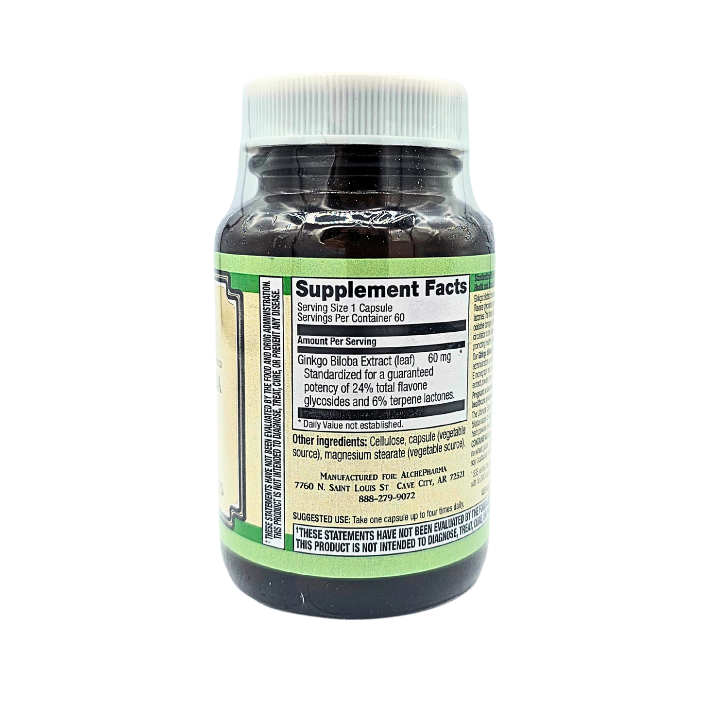 Ginkgo Biloba - 60 mg, Ultimate Extract, Standardized Capsules