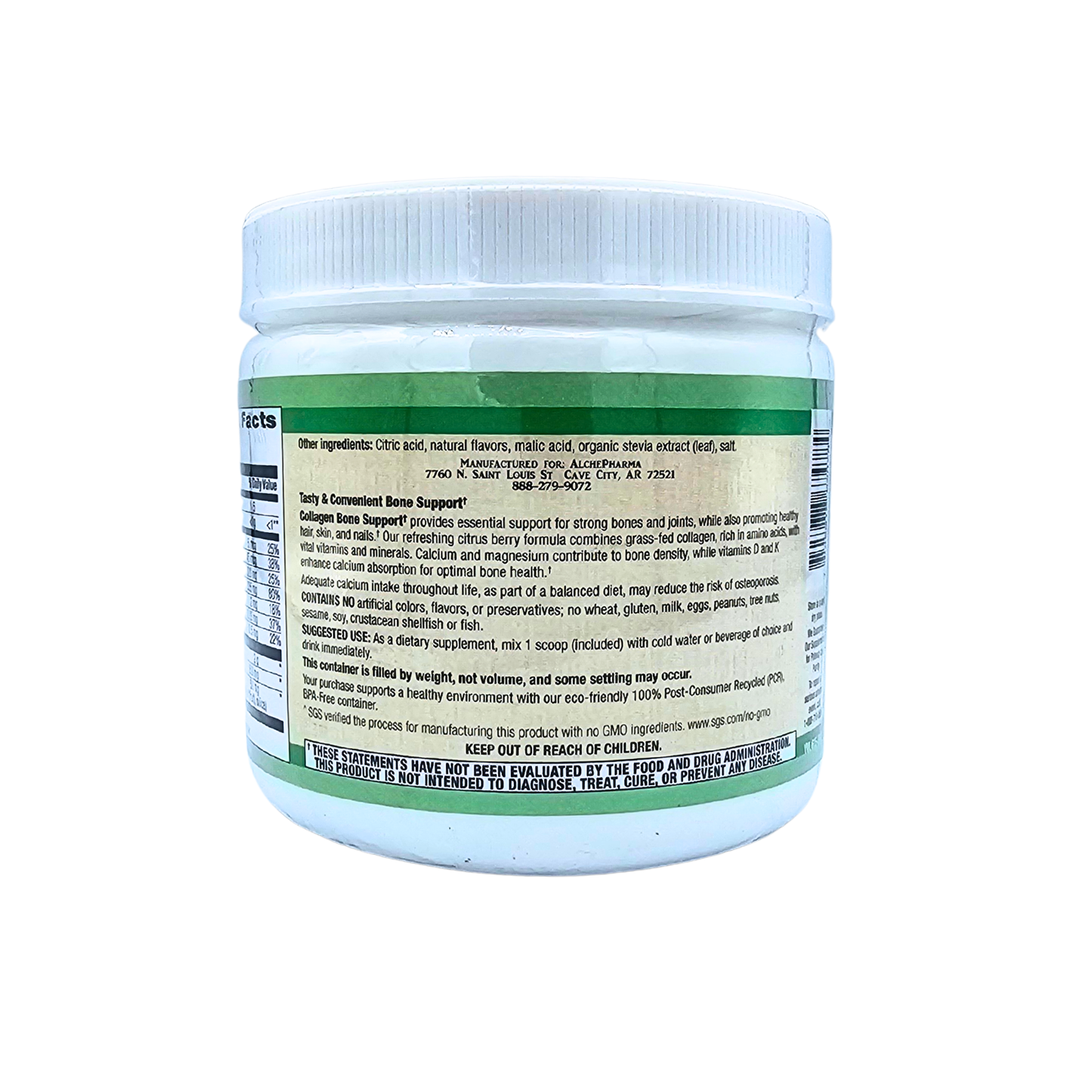 Collagen Bone Support - Refreshing Citrus Berry Flavored - 7.9 Oz.