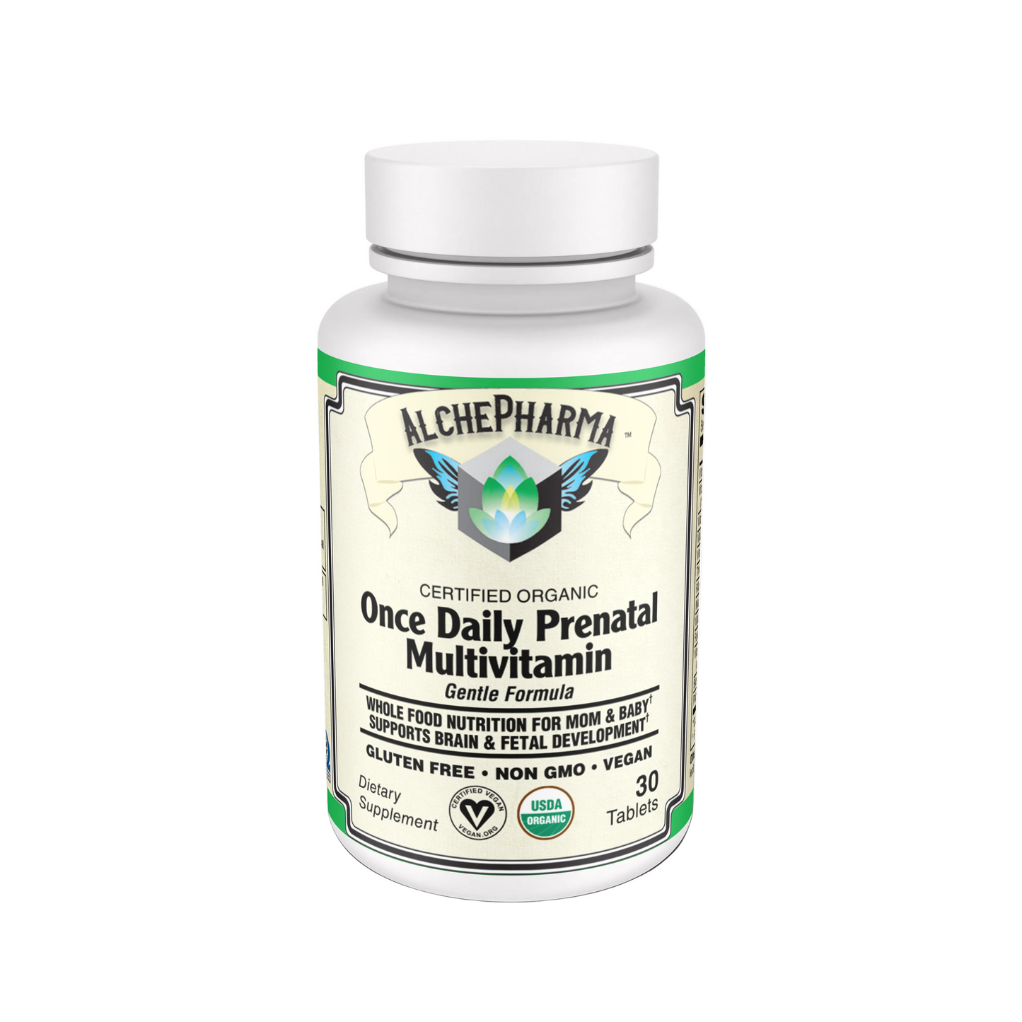 Once Daily Prenatal Multivitamin - Certified Organic, Gentle Formula Tablets