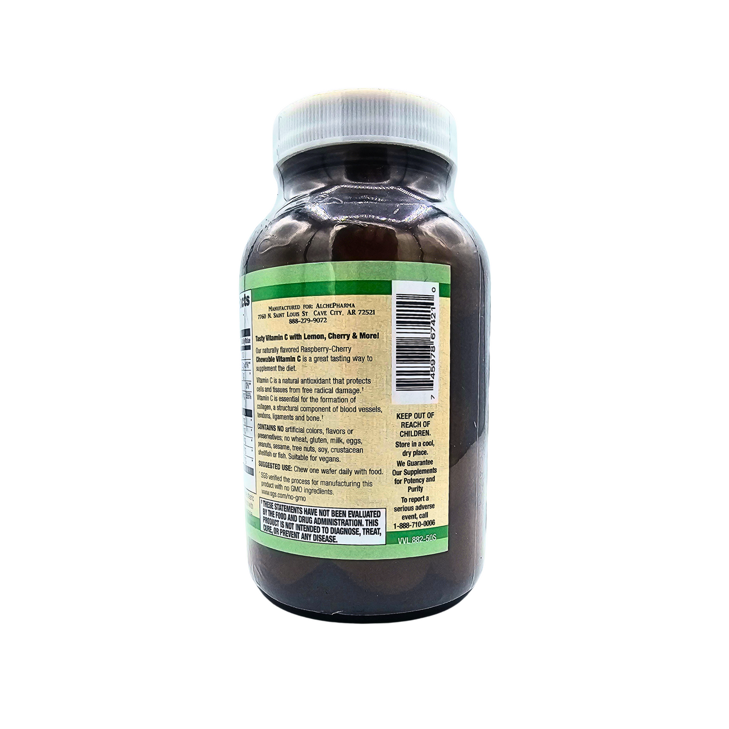 Chewable Vitamin C 500mg - Raspberry Flavored Tablets